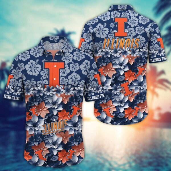 NCAA Illinois Fighting Illini Hawaiian Shirt Campus Cool Hawaiian Threads For Fans