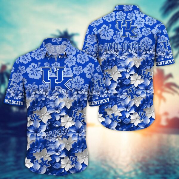 NCAA Kentucky Wildcats Hawaiian Shirt End Zone Elegance NCAA Style For Fans