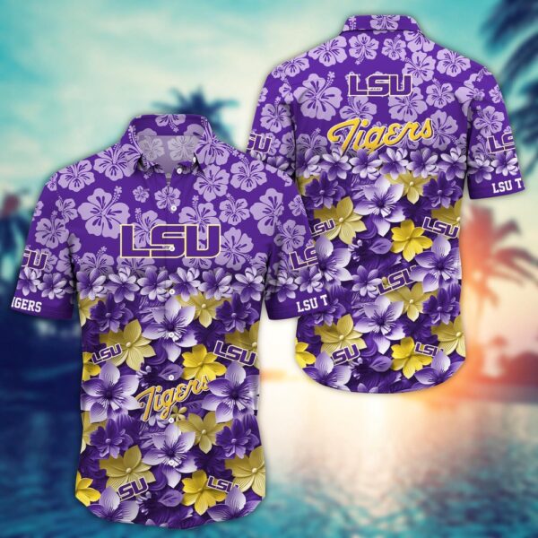 NCAA LSU TIGERS Hawaiian Shirt College Spirit Hawaiian Vibes For Fans