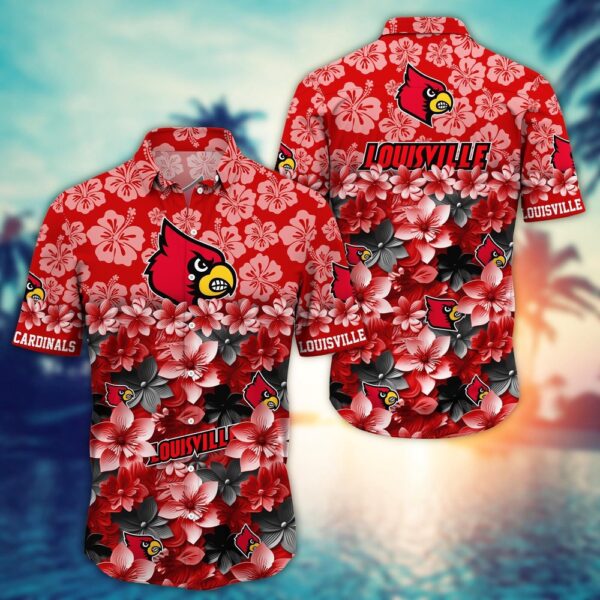 NCAA Louisville Cardinals Hawaiian Shirt End Zone Elegance NCAA Style For Fans