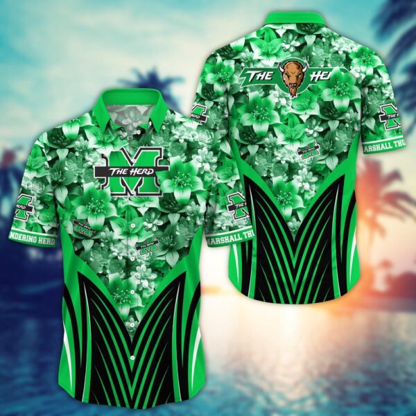 NCAA Marshall Thundering Herd Hawaiian Shirt College Bloom Burst For Fans