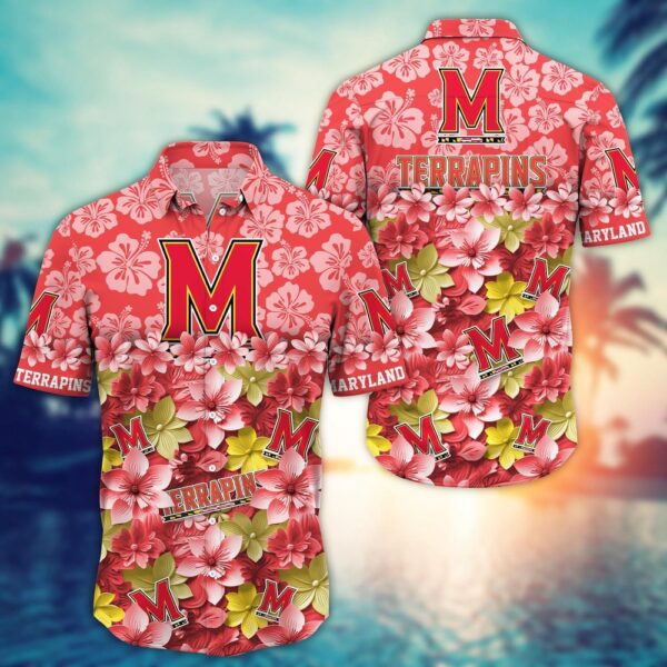 NCAA Maryland Terrapins Hawaiian Shirt Campus Cool Hawaiian Threads For Fans