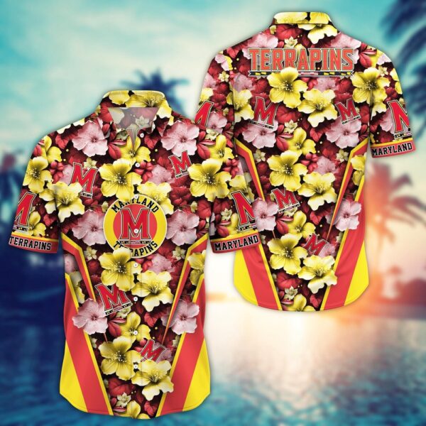 NCAA Maryland Terrapins Hawaiian Shirt Team Spirit Blossoms For Fans