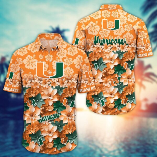 NCAA Miami Hurricanes Hawaiian Shirt College Spirit Hawaiian Vibes For Fans