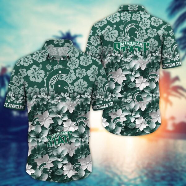 NCAA Michigan State Spartans Hawaiian Shirt College Spirit Hawaiian Vibes For Fans