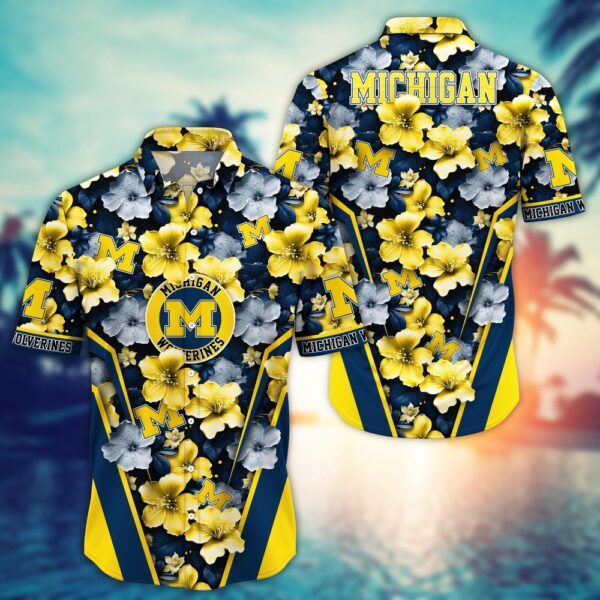 NCAA Michigan Wolverines Hawaiian Shirt Hawaiian Glory For Fans