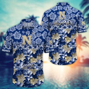 NCAA Navy Midshipmen Hawaiian Shirt…