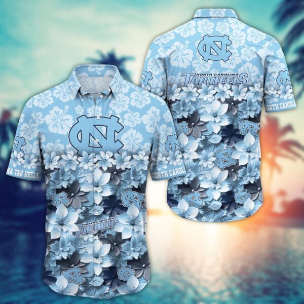 NCAA North Carolina Tar Heels Hawaiian Shirt End Zone Elegance NCAA Style For Fans