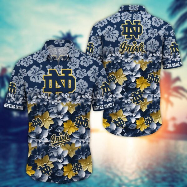 NCAA Notre Dame Fighting Irish Hawaiian Shirt College Spirit Hawaiian Vibes For Fans