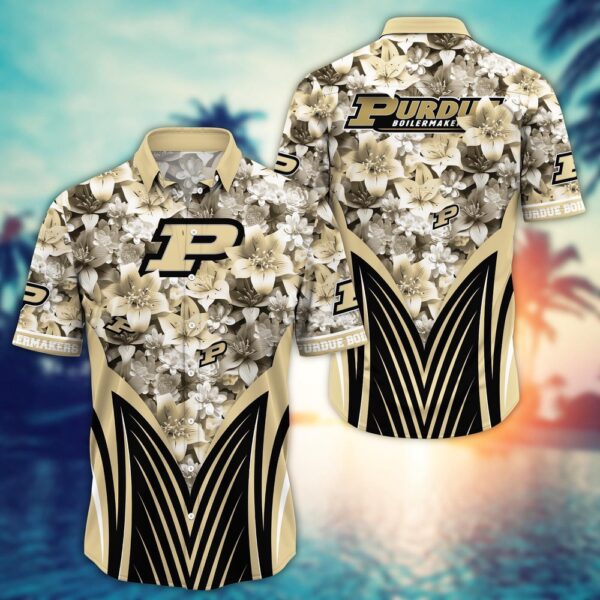 NCAA Purdue Boilermakers Hawaiian Shirt College Bloom Burst For Fans