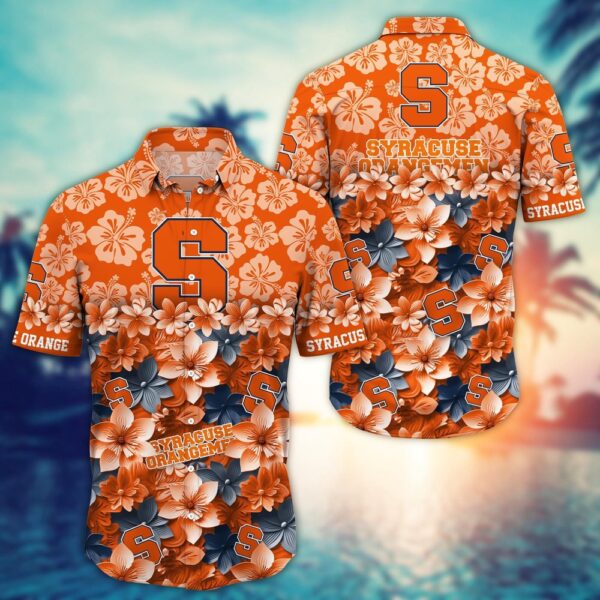 NCAA Syracuse Orange Hawaiian Shirt End Zone Elegance NCAA Style For Fans