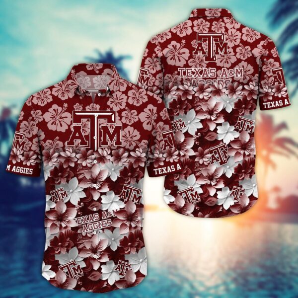 NCAA Texas A&ampM Aggies Hawaiian Shirt End Zone Elegance NCAA Style For Fans