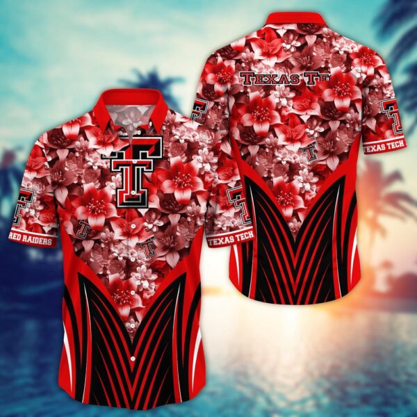 NCAA Texas Tech Red Raiders Hawaiian Shirt College Bloom Burst For Fans