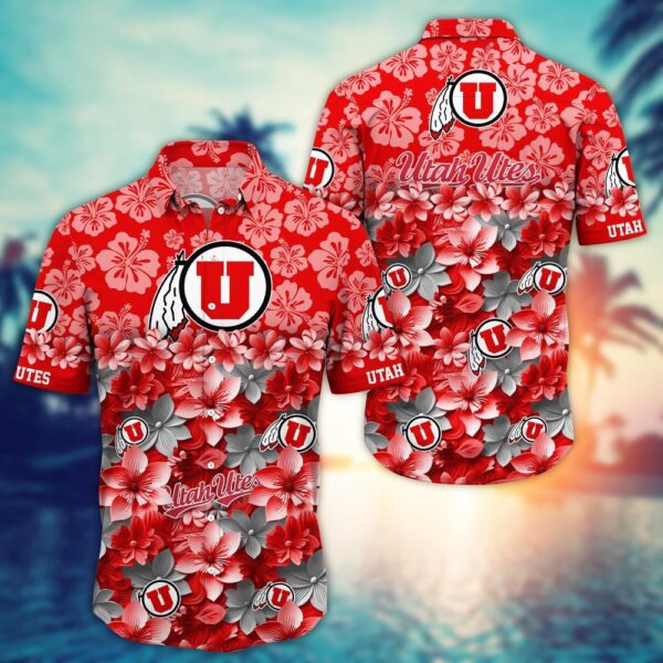 NCAA Utah Utes Hawaiian Shirt End Zone Elegance NCAA Style For Fans