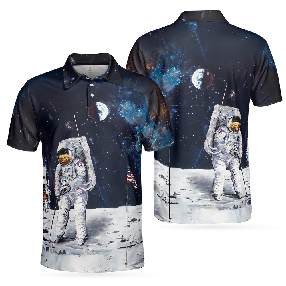 Astronaut Moon Golf Short Sleeve…