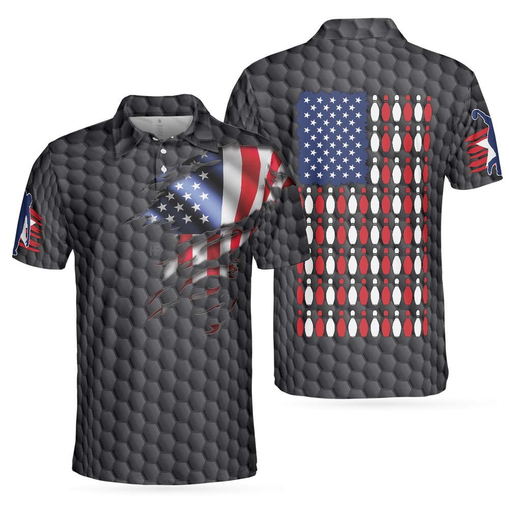 Bowling Pin American Flag Polo…