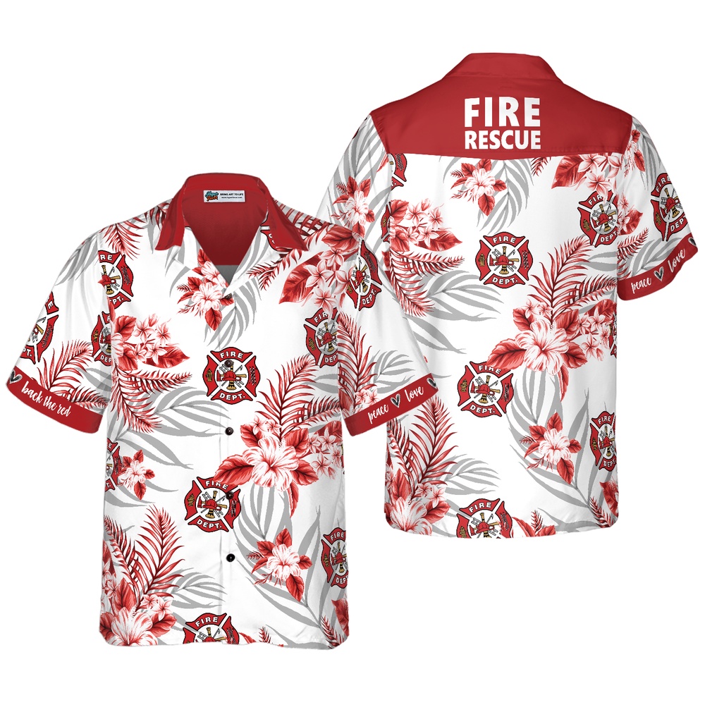 Firefighter Fire Rescue Hawaiian Shirt