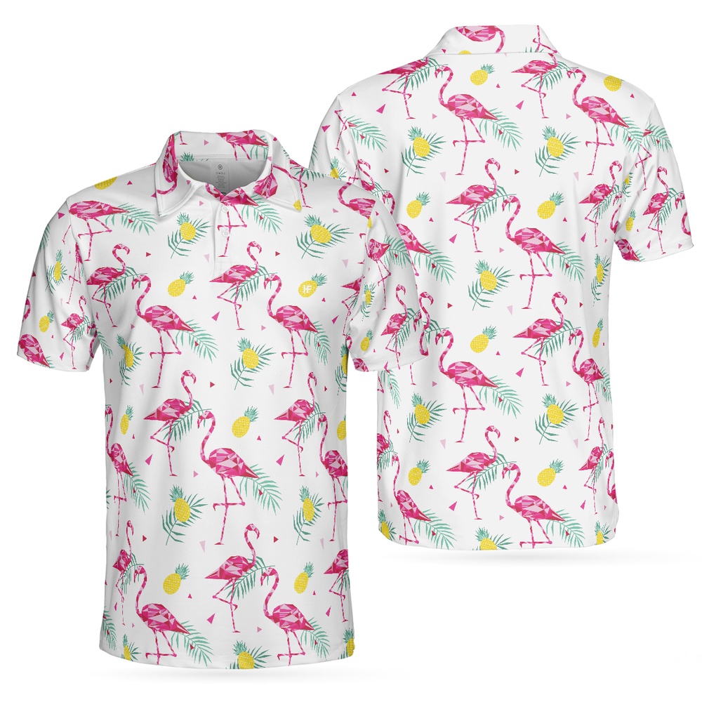 Flamingo And Tropical Pattern Polo…