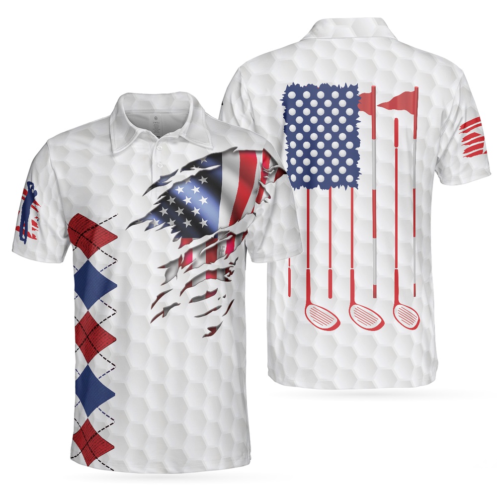 Golf American Flag Argyle Polo…