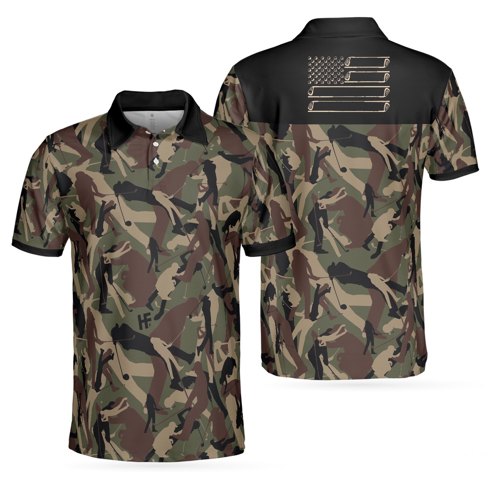 Golf Camouflage Pattern Golf Polo…