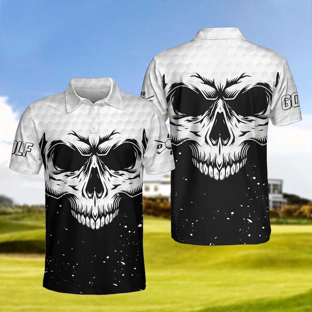 Golf Skull Pattern Black And…