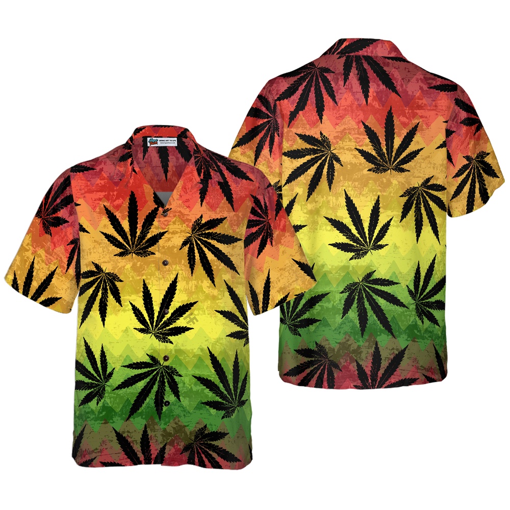 Marijuana Leaf Rasta Hawaiian Shirt