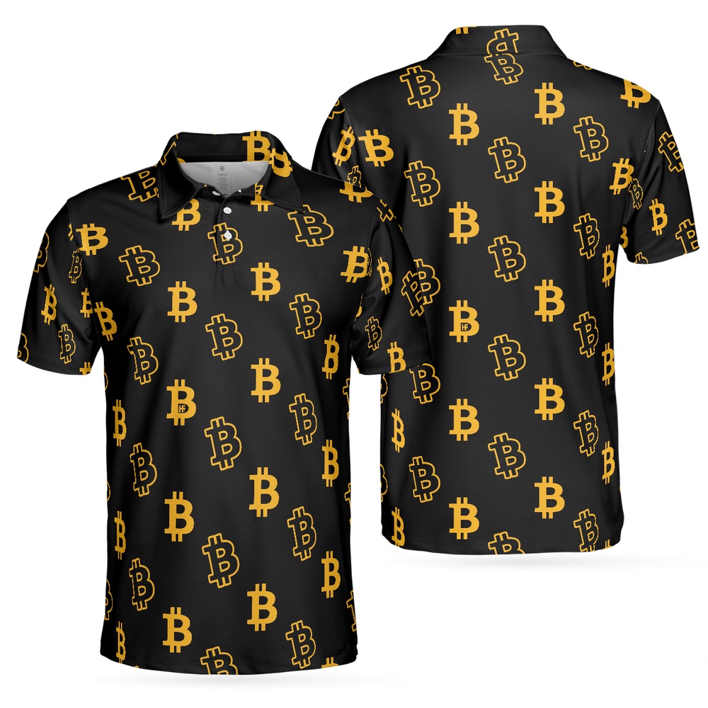 Seamless Pattern Bitcoin Polo Shirt,…