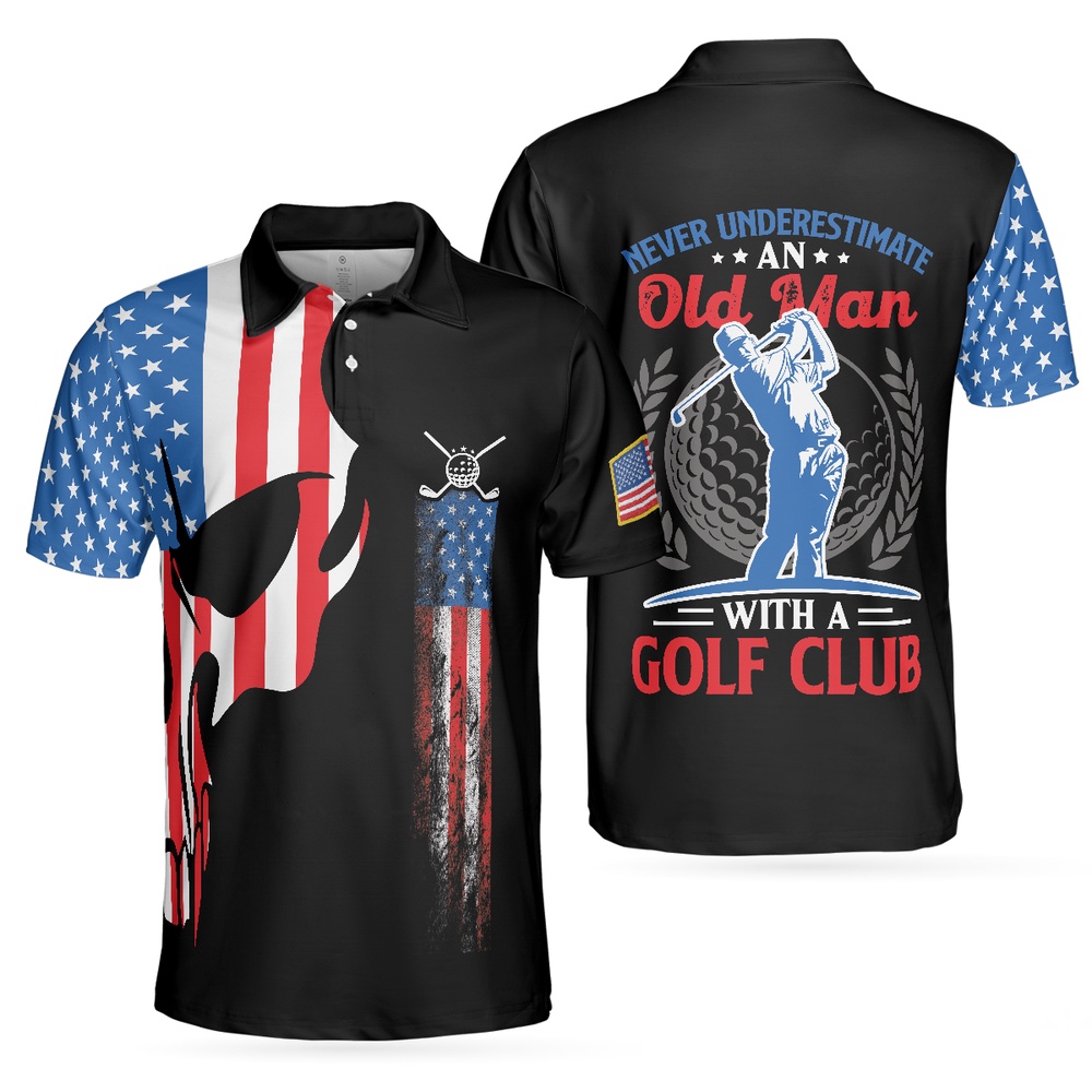 Skull Golf With American Flag…