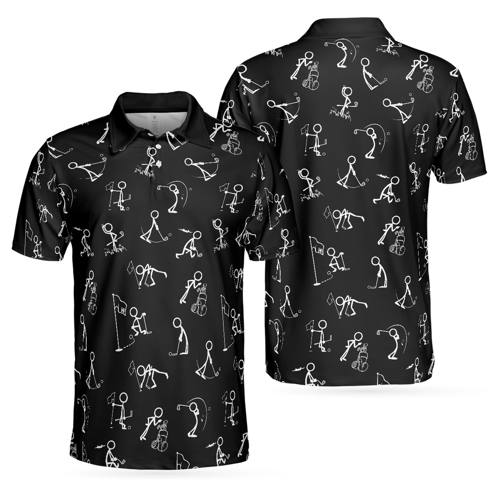 Stickfigures Playing Golf Short Sleeve…