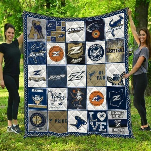 Akron Zips Quilt Blanket Elite Campus Cocoon