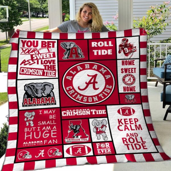 Alabama Crimson Tide Quilt Blanket Varsity Style Cozy