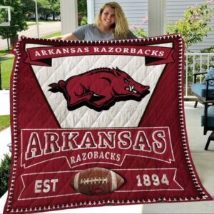 Arkansas Razorbacks Quilt Blanket Collegiate Essence Cozy 1