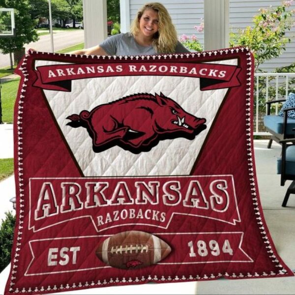 Arkansas Razorbacks Quilt Blanket Collegiate Essence Cozy