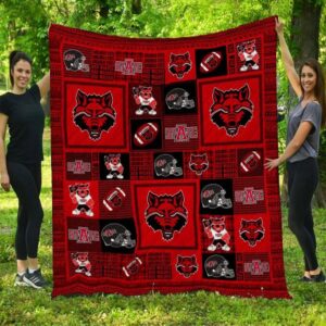 Arkansas State Red Wolves Quilt Blanket Chic Campus Snuggle 1