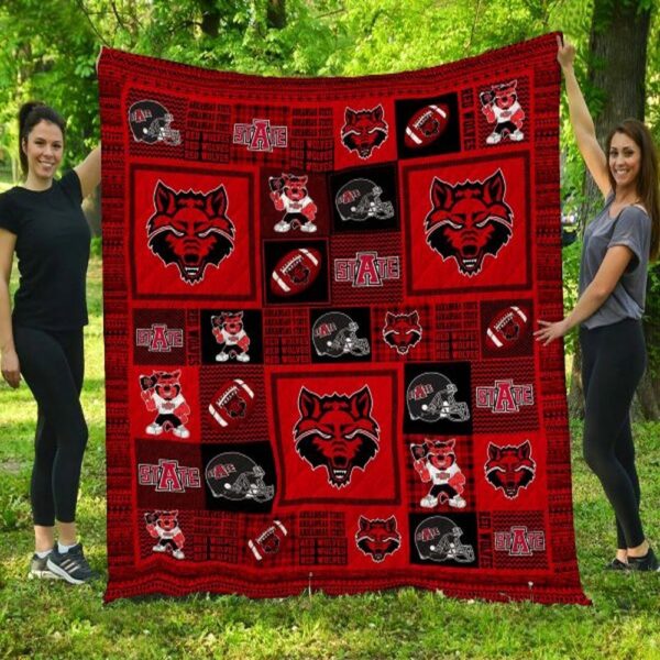 Arkansas State Red Wolves Quilt Blanket Chic Campus Snuggle