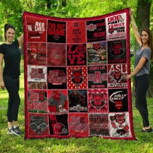 Arkansas State Red Wolves Quilt Blanket Sports Fan Cozy Cover