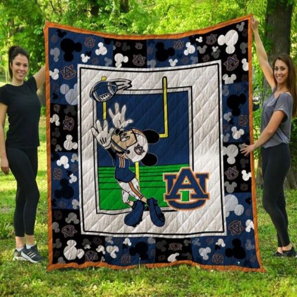 Auburn Tigers Quilt Blanket Mickey Mouse