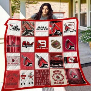 Ball State Cardinals Quilt Blanket Cheerful Victory Throw 1