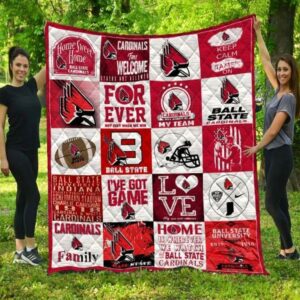 Ball State Cardinals Quilt Blanket…