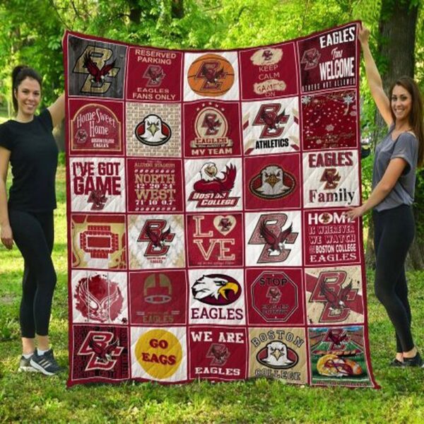 Boston College Eagles Quilt Blanket Cheerful Victory Throw