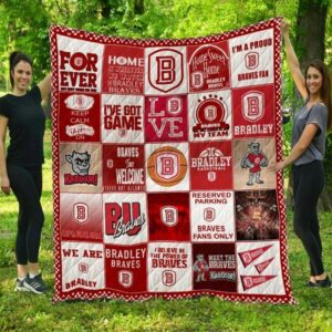 Bradley Braves Quilt Blanket Cheerful…