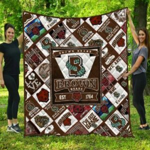 Brown Bears Quilt Blanket Ethereal Campus Serenity 1