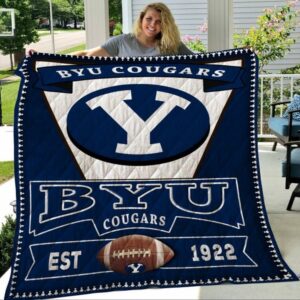 Byu Cougars Quilt Blanket Stylish Victory Snuggle 1