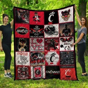 Cincinnati Bearcats Quilt Blanket Chic Campus Snuggle 1