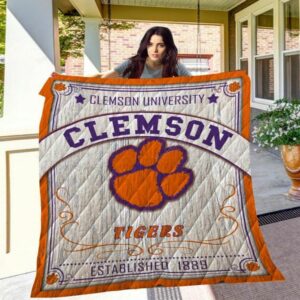 Clemson Tigers Quilt Blanket Champion…