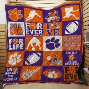 Clemson Tigers Quilt Blanket Chic…