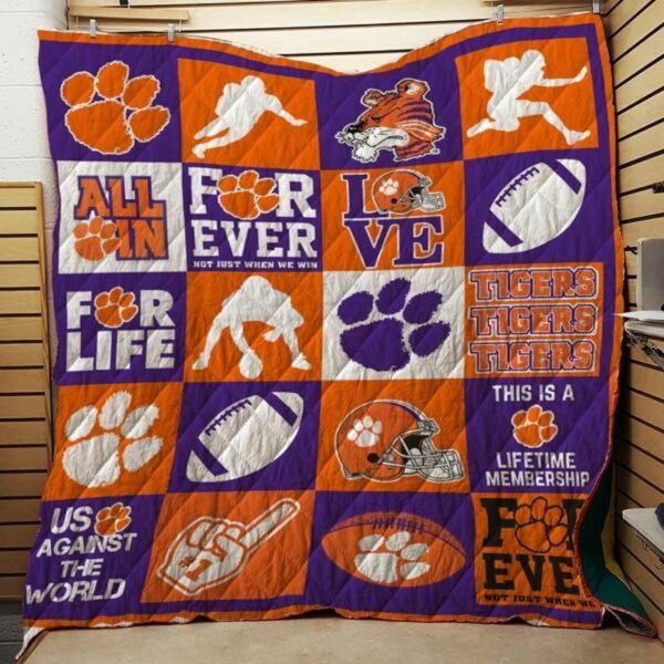 Clemson Tigers Quilt Blanket Chic Victory Essence