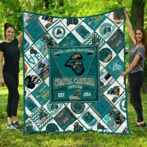 Coastal Carolina Chanticleers Quilt Blanket Cheerful Victory Throw 1