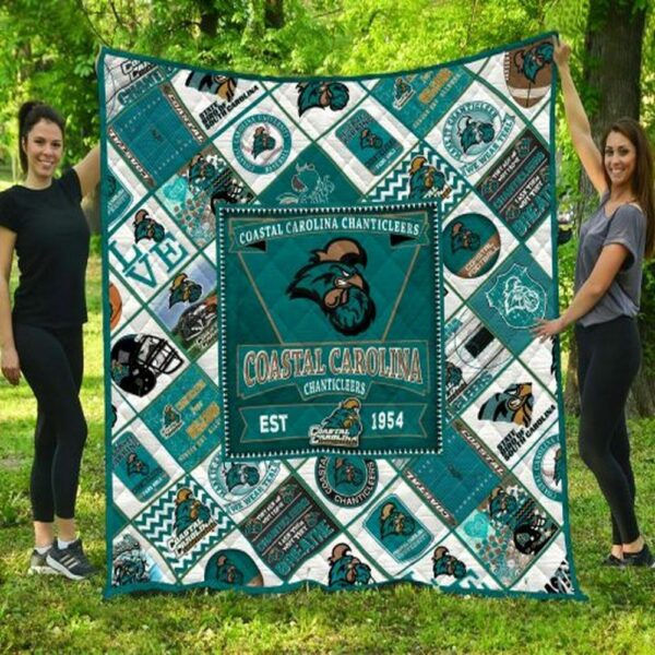 Coastal Carolina Chanticleers Quilt Blanket Cheerful Victory Throw