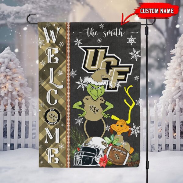 Customized NCAA UCF Knights Garden Flag Grinch Christmas